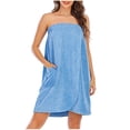 thumbnail image 1 of Kaemgyyd Women's Wrap Bath Robe Fleece Quick Drying Tube Robes Lightweight Adjustable Short Bathrobe with Pocket, 1 of 7