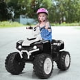 thumbnail image 4 of Costway 12V Kids 4-Wheeler ATV Quad Ride On Car w/ LED Lights Music  USB White, 4 of 10
