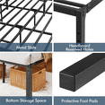 thumbnail image 4 of Yaheetech Metal Platform Bed Frame with Steel Slat Support, California King, Black, 4 of 9