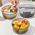 thumbnail image 2 of yulier Bento Box Lunch Box 3 Compartments Bento Snack Box Divided Lunch Containers with Utensil Set, Fruit Food Container, Microwave and Dishwasher Safe, Gray, 2 of 4