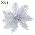 thumbnail image 2 of 5Pcs Glitter Hollow Artificial Christmas Flower Ornament  Tree Garland Decor Red One Size, 2 of 13