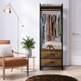 thumbnail image 2 of Sorbus Clothing Rack with Drawers – Tall Garment Rack with Wood Top, Steel Frame & Fabric Drawers – Stand Alone Closet Organizer, Rustic Brown, 2 of 5