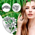 thumbnail image 2 of XZNGL Ladies Fashion Vintage Flower Engraved Diamond Creative Ring Jewelry, 2 of 9