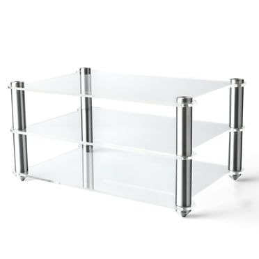 KGUSS Support de Composantes Audio de Bureau Mini à 3 Couches en Acrylique Transparent Noir