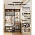 thumbnail image 2 of KFFKFF Hall Tree, 70.9 in Coat Rack with Shoe Bench & 2 Drawers, 3-in-1 Freestanding Shoe Rack Storage Organizer with Bookshelf & Wire Shelf, Steel Frame Entrance Coat Holder for Entry, 2 of 9