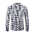 thumbnail image 5 of T-Shirt Décontracté Imprimé à Fermeture Éclair pour Hommes, Manches Longues, Col à Revers, 5 of 5