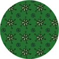 thumbnail image 1 of Ahgly Tapis Rond Lavable en Machine Intérieur Transitionnel Vert Émeraude Profond, 4 Pieds Rond, 1 of 7