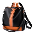 thumbnail image 2 of GPOECD Ladies Fashion Versatile Color Matching Casual Lightweight Zipper Student Backpack for School School Backpack Black,One Size, 2 of 5