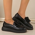 thumbnail image 4 of Black Ladies Flat Shoes With Bow Detail Round Toe Thick Sole Slip On Design For Casual Outdoor Wear In Spring And Summer Seasons Size 39, 4 of 9