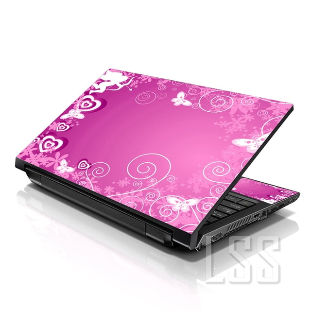 LSS Laptop Skin Sticker Pink Cupid Butterfly Fits 17" to 19" Laptops