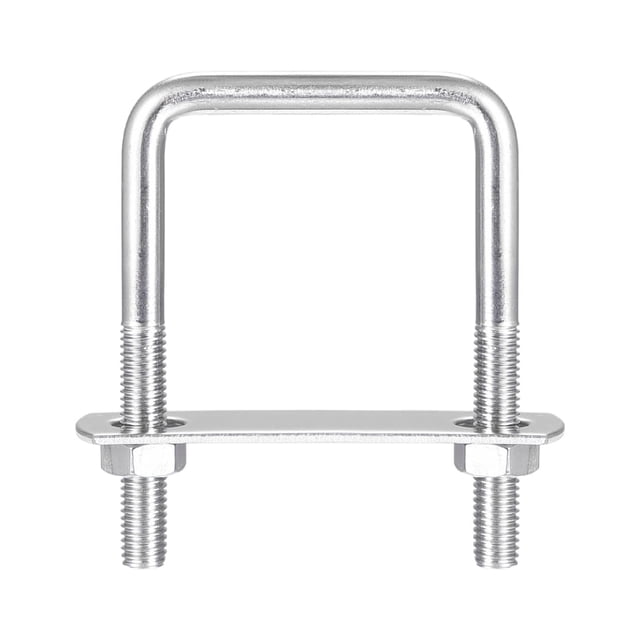Unique Bargains Square U-Bolts 2 Sets 52mm Inner Width 80mm Length M8 304 Stainless Steel U Clamp Bolt