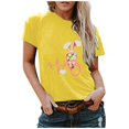 thumbnail image 1 of Hauts d'Été pour Femmes 2023 T-shirt à Col Rond pour Femmes à Imprimé Lapin de Pâques à Manches Courtes Blouse Décontractée Ample, 1 of 4