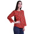 thumbnail image 3 of Moomaya Haut à Manches Longues Imprimé avec Patte de Boutonnage, Col Rond, Tunique d'Été Décontractée pour Femme, 3 of 5