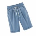 thumbnail image 2 of maytalsory Short Pants Elastic Waistband Loose Shorts Woman Summer Outfits, Blue, L, 2 of 6