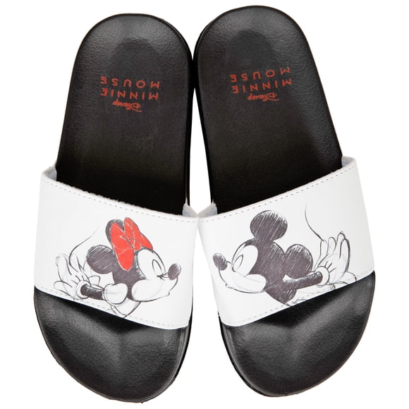 Disney Mickey Mouse et Minnie Mouse Partageant un Baiser Sandales Tongs pour Femmes - Taille 7