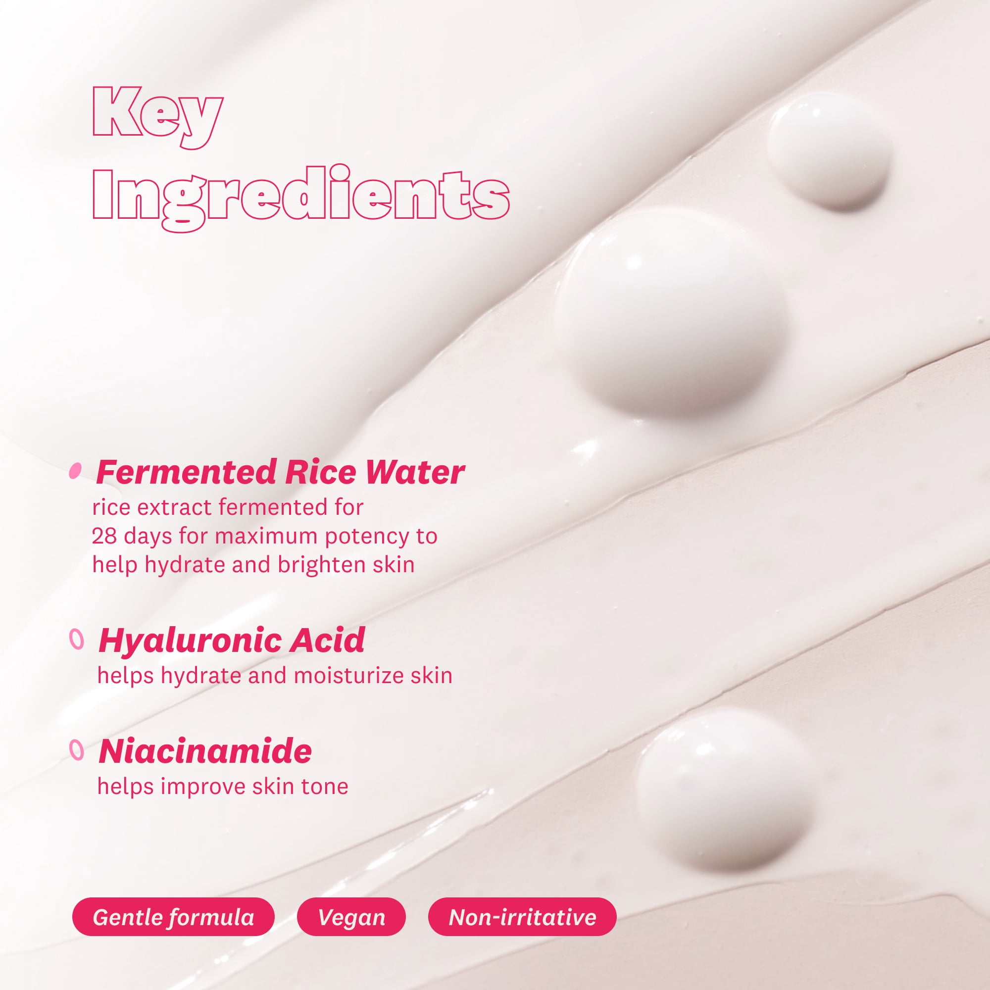 THE FACE SHOP Rice Water Bright Vegan Serum with Hydrating Hyaluronic Acid and Niacinamide, Korean Skin Care, 30 ml