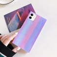 thumbnail image 2 of Compatible with iPhone Case, Square Colorful Sparkle Bling Rainbow Soft Silicone Case Cover Protective Shockproof Fashion Iridescent Design for Girls Women (iPhone 12mini,Purple), 2 of 7