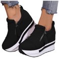 thumbnail image 1 of Espadrilles Mode à Plateforme Épaisse Chaussures de Marche pour Femmes 2025 Hiver Automne à Fermeture Éclair Décontractées à Talons Chaussures de Travail, 1 of 5