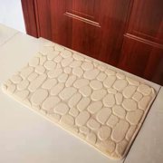UsRHHA Memory Foam Bath Rug Embossed Mat, Water Absorbent Washable Bathroom Carpet, Non-Slip Soft Shower Mat
