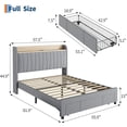 thumbnail image 2 of Upholstered Bed Frame with Storage Headboard and Charging Station, Platform Bed Frame with Drawers, Heavy Duty, No Box Spring Needed, Easy Assembly, Grey, Twin Size, 2 of 7