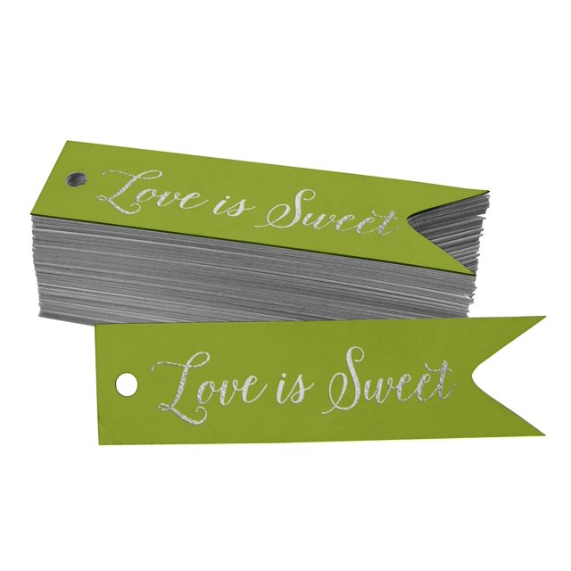 Inkdotpot Silver Foil Paper Hang Tags Love Is Sweet Wedding Favor Tags 100 Pieces