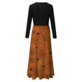 thumbnail image 4 of Halloween TIMIFIS Mode Automnale pour Femmes Femmes Robe Longue à Manches Longues Ample Unie Robes Maxi Décontractées Longues Robe de Cocktail Robe de Fête Robe Trapèze Vintage Robes de Retour à la Maison, 4 of 5