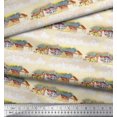 thumbnail image 3 of Soimoi White polyester Crepe Fabric House & Landscape Nature Print Fabric by the Yard 42 Inch Wide, 3 of 5