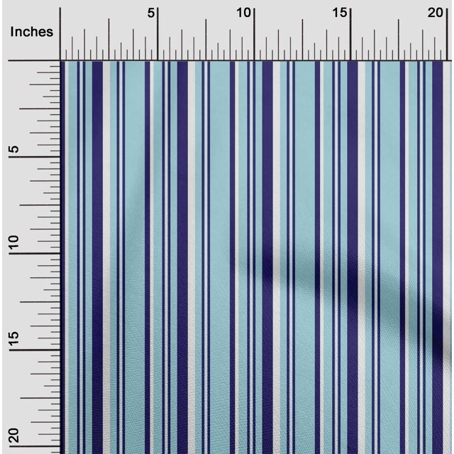 oneOone Cotton Poplin Fabric Multicolor Stripe Printed Fabric 1 Yard 42 Inch Wide