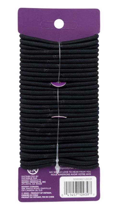 Goody Ouchless Black Hair Elastics - No Metal Gentle Hair Ties - 30 Ct