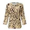 thumbnail image 4 of TIMIFIS Blouses pour Femmes Blouses d'Été pour Femmes à Manches Trois Quarts Col Ras du Cou Décontractées Imprimées Automne, 4 of 4