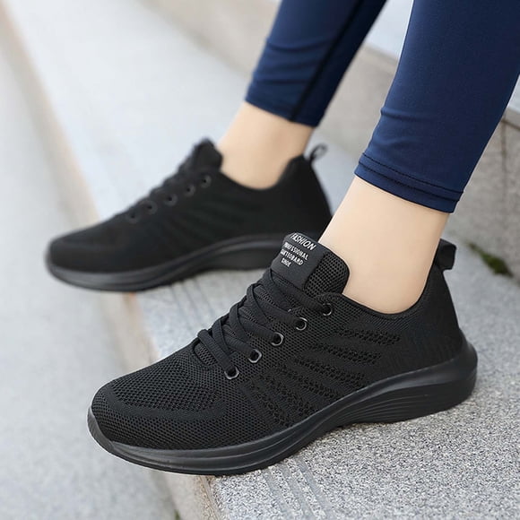 XIAQUJ Women Sneakers Mesh Breathable Summer Fashion New Pattern Soft Sole Comfortable Non Slip Shoes Women's Fashion Sneakers Black 7.5(39)