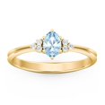 thumbnail image 2 of Birthstone Oval Ring with Shoulder Accents - Aquamarine (March), 2 of 5
