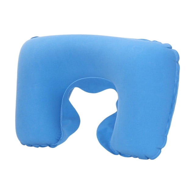 XZNGL Inflatable U Shaped Neck Pillow PVC Flocked Travel Cervical Support Cushion for Aviation Camping Outdoor Home Office Use