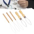 thumbnail image 4 of Wire Pulling Hook Bead Tool, Multifunctional Safe Wooden Hair Extension  Needle Flexible Stainless Steel Wooden Handle  For Elastic Bands For Pulling Cords, 4 of 8