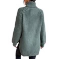 thumbnail image 3 of Innerwin Chandails à Col Roulé pour Femmes Chandail de Travail Manches Longues Ample Tricoté Vert Clair G, 3 of 4