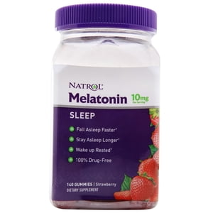 Natrol - Melatonine Soutien au sommeil Fraise 10 mg. - 140 Gummies
