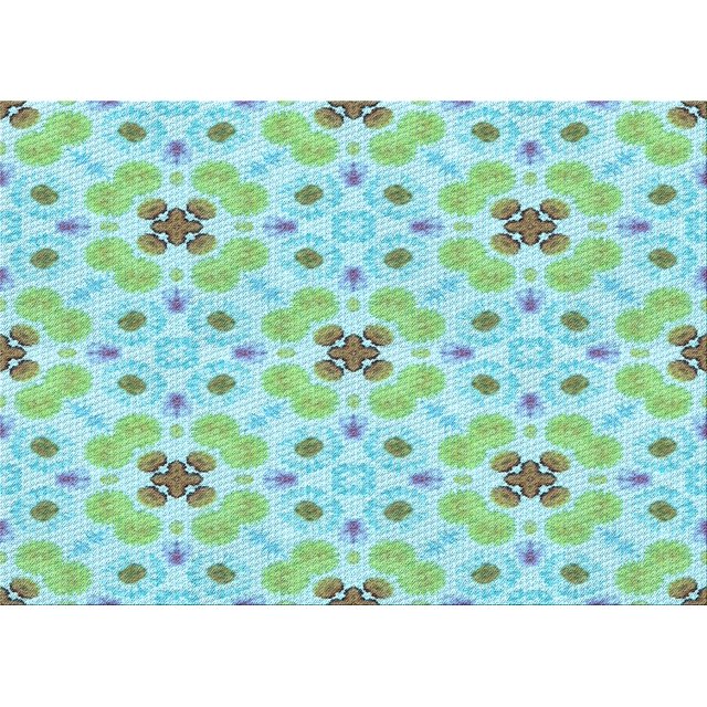 Ahgly Tapis Rectangulaire Lavable en Machine Intérieur Transitionnel Vert Aigue-Marine, 6 Pieds x 9 Pieds