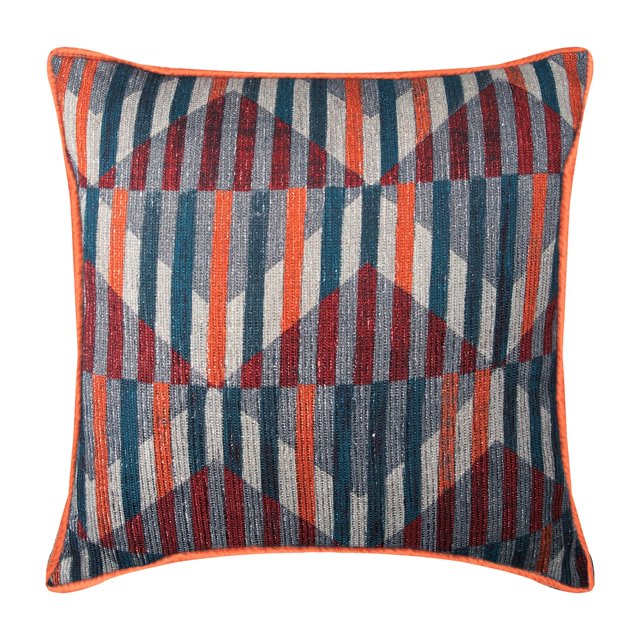 Housses de Coussin, Housses de Coussin Décoratives Orange 22"x22 Pouces (55x55 cm), Housses de Coussin Rétro en Coton Côtelé, Motif à Rayures Style Moderne - Rayures Rétro