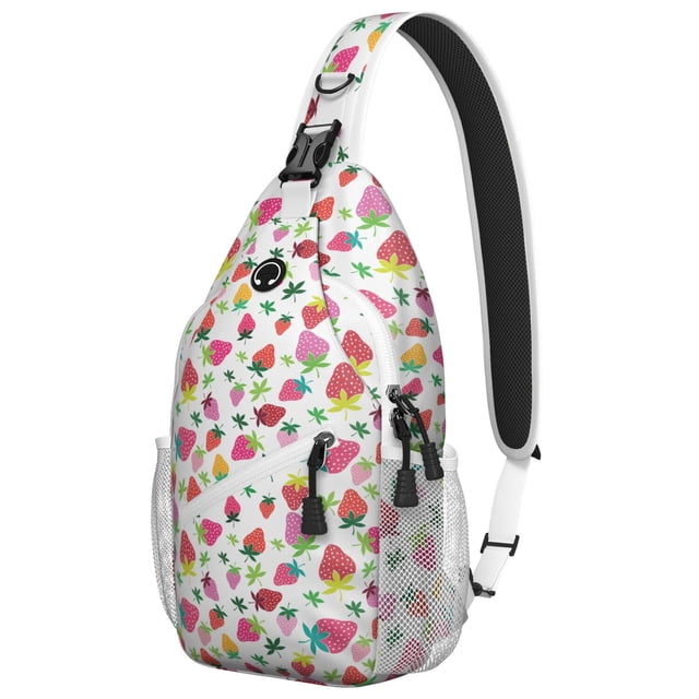 Sac à Bandoulière Polyvalent à Imprimé de Fraises Rouges Mignonnes pour Voyage et Plein Air, Sac à Bandoulière Léger et Stylé avec Rangement à Étages pour Essentiels