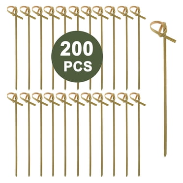 Cure-dents pour Amuse-Gueules – Cure-Dents aux Fruits de Bambou (Lot de 200) – Brochettes en Bambou Cure-Dents pour Aliments – Cure-Dents de Fête pour Amuse-Gueules et Boissons de Cocktail
