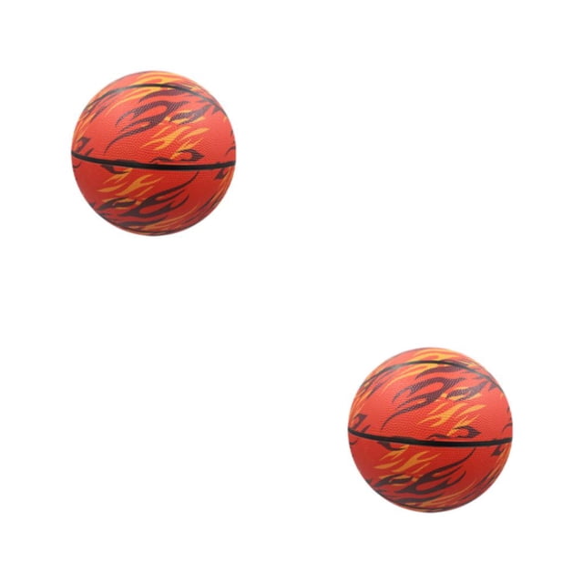 Youkk Ballon de Basketball Non Toxique avec Résistance aux Impacts, Imperméable et Antidéflagrant, Ballon d'Entraînement en PU Élastique Rouge - Taille 5 Ensemble de 2