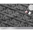 thumbnail image 3 of Soimoi Poly Georgette Fabric Stripe,Leaves & Hen Block Print Fabric by The Yard 52 Inch Wide, 3 of 3
