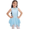 thumbnail image 1 of Girls Shiny Rhinestones Sleeveless Figure Ice Skating Dress Ballet Lyrical Modern Dance Performance Light Blue 6, 1 of 7