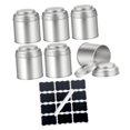 thumbnail image 2 of DOLITY 6x Tea Tin Canisters Easy to Clean Round Metal Loose Leaf Storage Containers Silver with stickers pen, 2 of 9