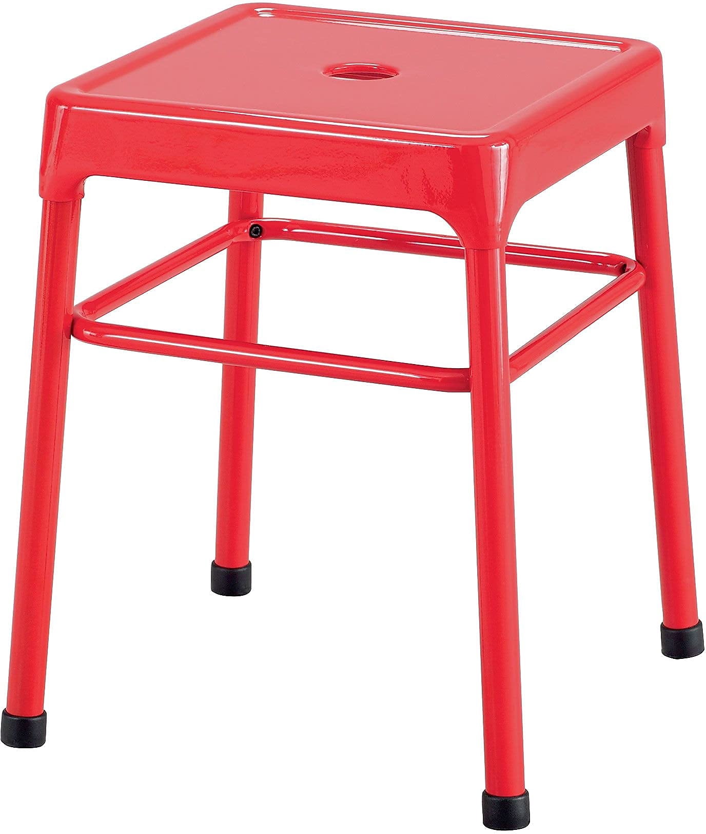 Safco 18" Nylon Steel Backless Guest Stool in Glossy Red