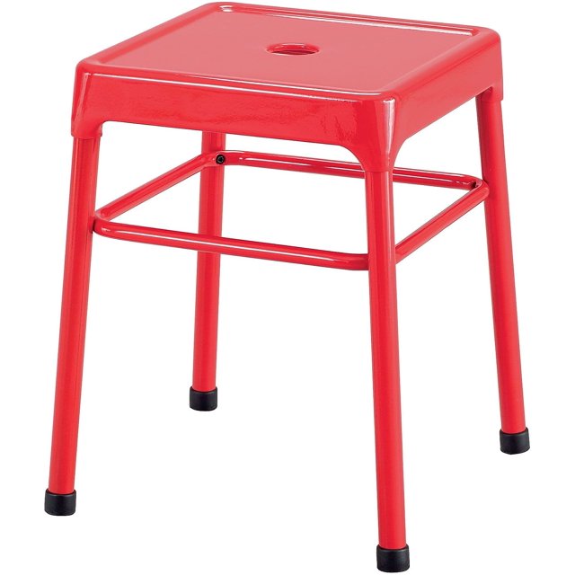 Safco 18" Nylon Steel Backless Guest Stool in Glossy Red
