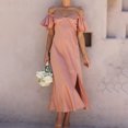 thumbnail image 1 of SMihono Summer Plus Size Dress for Women 2023 Mode Casual Printemps Été Manches Courtes Cheville Ronde Robe, 1 of 9