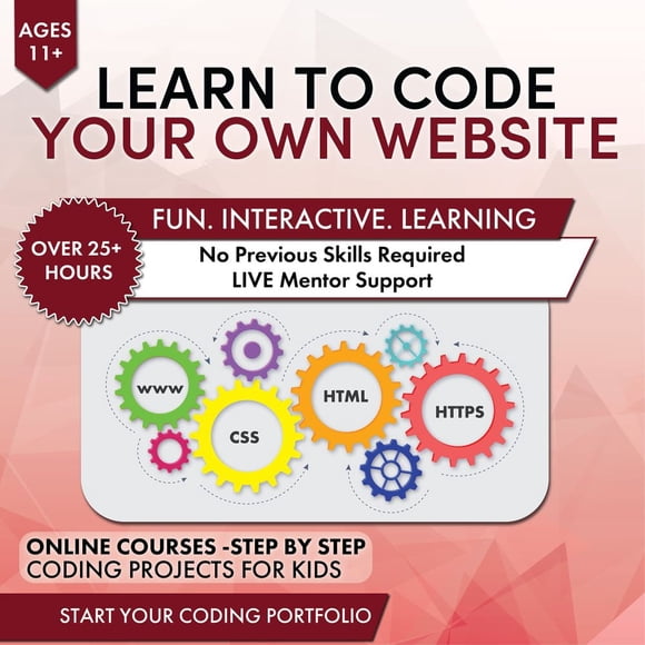Coding for Kids - Learn to Code Your Own Website in HTML/CSS Course Age 11+ [Digital Download]