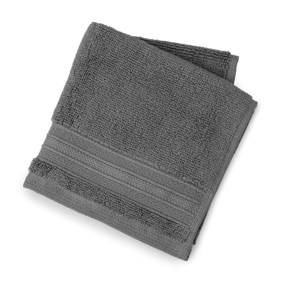 Hometrends Gant de toilette uni 100 % coton, 1 pièce, 550 g/m², débarbouillette de salle de bain ultra-absorbant et doux, couleur anthracite