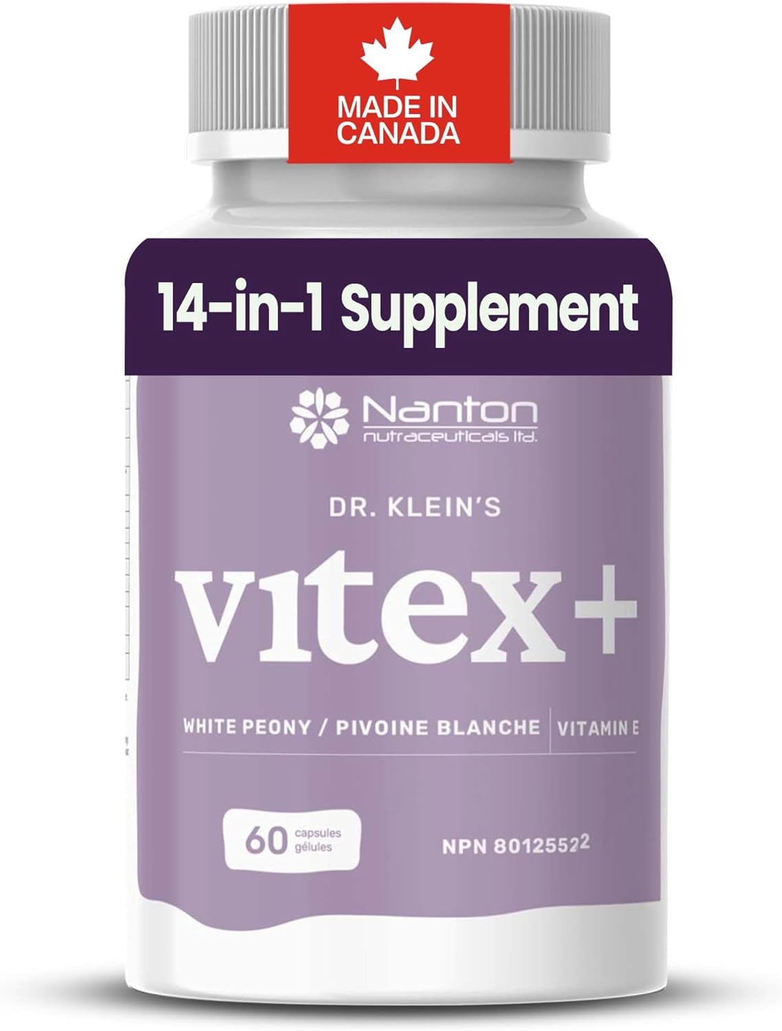 VITEX+ PMS Relief Supplement - All-in-One Support, Women's Hormonal Balance, Relieves Menopause & Premenstrual Symptoms, Regulates Period Irregularities w/Vitex Chaste Berry + Vitamin B, 60 Capsules